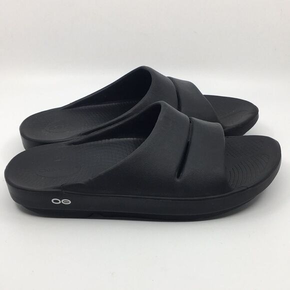 Oofos Ooahh Black Slides Sandals Unisex EU 42 M9 W11 Recovery Therapy slides - Picture 1 of 16